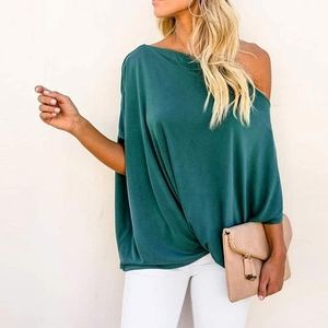 Elegant Green Off-Shoulder Top